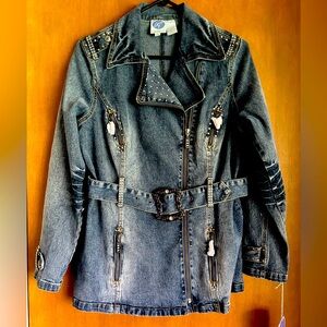DG2 Studded Denim Moto Jacket